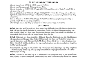Quyết định 44/2008/QĐ-UBND công bố bộ đơn giá xây dựng công trình – phần xây dựng, lắp đặt