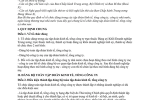 Quy định 196-QĐ/TW  tổ chức đảng trong các Tập đoàn kinh tế