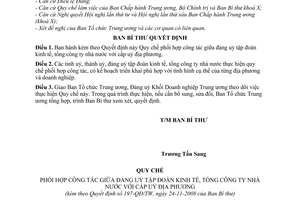 Quyết định 197-QĐ/TW Quy chế phối hợp công tác