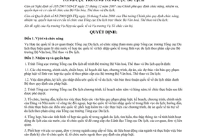 Quyết định 330/QĐ-TCDL  chức năng, nhiệm vụ, quyền hạn và cơ cấu tổ chức