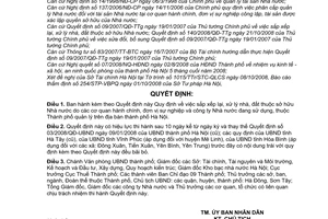 Quyết định 49/2008/QĐ-UBND Quy định sắp xếp lại, xử lý nhà, đất thuộc sở hữu Nhà nước do các cơ quan hành chính, đơn vị sự nghiệp thành phố Hà Nội