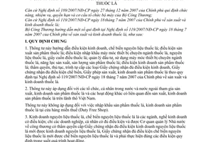 Thông tư 14/2008/TT-BCT sản xuất kinh doanh thuốc lá hướng dẫn Nghị định 119/2007/NĐ-CP