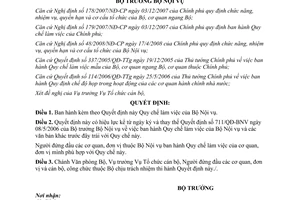 Quyết định 1478/QĐ-BNV năm 2008 Quy chế làm việc của Bộ Nội vụ