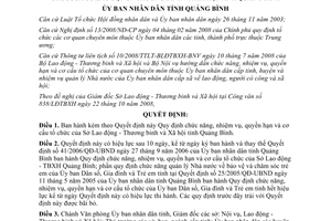 Quyết định 20/2008/QĐ-UBND chức năng nhiệm vụ quyền hạn Sở Lao động Quảng Bình