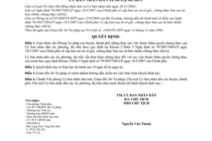 Quyết định 29/2008/QĐ-UBND giao thêm cho phòng tư pháp huyện, thành phố