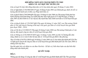 Nghị quyết 23/2008/NQ-HĐND công tác dân số kế hoạch hóa gia đình Cần Thơ 2009 2011