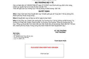 Quyết định 4696/QĐ-BYT  Chuẩn quốc gia Trung tâm Y tế dự phòng