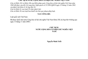 Lệnh công bố Luật quốc tịch Việt Nam 22/2008/L-CTN