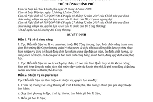 Quyết định 153/2008/QĐ-TTg quy định chức năng, nhiệm vụ, quyền hạn và cơ cấu tổ chức của Cục Điều tiết điện lực thuộc Bộ Công thương