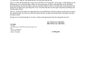 Công văn  4684/TCT-TNCN Thuế thu nhập cá nhân đối với trợ cấp BHXH