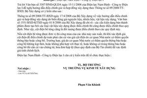 Công văn  318/BXD-KTXD Hướng dẫn thực hiện TT 09/2008/TT-BXD