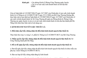 Công văn 1263/SCT-QLTM cấp lại Giấy phép kinh doanh thuốc lá