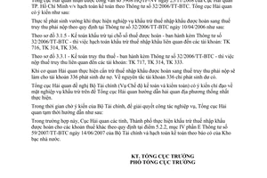 Công văn 6267/TCHQ-KTTT vướng mắc hạch toán khấu trừ thuế nhập khẩu được hoàn vào thuế truy thu