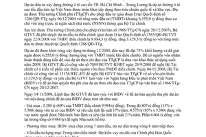Công văn 8936/BGTVT-KHĐT Nguồn vốn để hoàn thành Dự án đường ô tô cao tốc  Hồ Chí Minh – Trung Lương