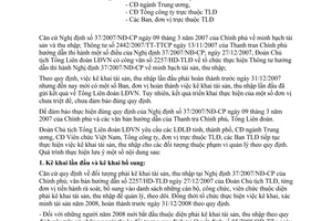 Công văn 2211/TLĐ đôn đốc và hướng dẫn thực hiện minh bạch tài sản, thu nhập