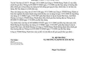 Công văn  336/BXD-KTXD Hướng dẫn áp dụng TT 09/2008/TT-BXD