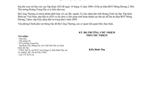 Công văn  8785/VPCP-KTN Dự án điện BOT Mông Dương 2