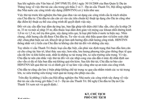 Công văn  2553/HĐNTNN Thử tải các cầu gói thầu 2 và 3 Dự án Cầu Thanh Trì