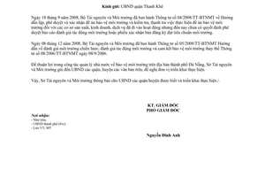 Công văn 1126/STNMT-QLMT hướng dẫn thủ tục môi trường