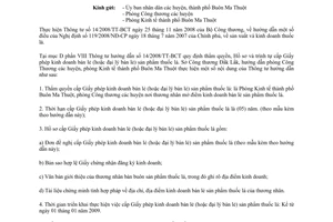 Công văn 623/SCT-QLTM về thực hiện Thông tư 14/2008/TT-BCT