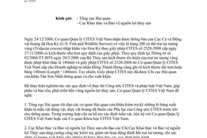 Công văn 1241/KL-CTVN kiểm tra mẫu vật xuất khẩu thuộc các Phụ lục CITES