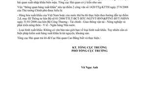 Công văn  6794/TCHQ-GSQL hàng hóa XK qua cửa khẩu phụ