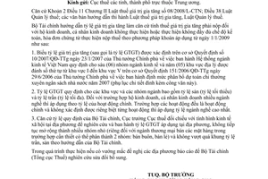 Công văn 15907/BTC-TCT hướng dẫn tỷ lệ GTGT áp dụng đối với hộ kinh doanh, cá nhân kinh doanh nộp thuế theo phương pháp khoán