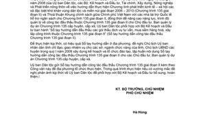 Công văn  1125/UBDT-CSDT Sổ tay hướng dẫn công tác đấu thầu Chương trình 135 giai đoạn 2