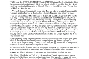 Công văn 4958/LĐTBXH-BHXH tiền lương làm cơ sở đóng và tính hưởng bảo hiểm xã hội