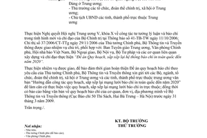 Công văn  4295/BTTTT-CBC Hướng dẫn tổ chức thực hiện công tác quy hoạch, sắp xếp lại mạng lưới báo chí in toàn quốc