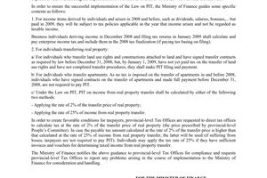 Official Dispatch No. 16181/BTC-TCT, on personal income tax (pit) policies