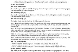 Quy chuẩn kỹ thuật Quốc gia QCVN 11:2008/BTNMT về nước thải công nghiệp chế biến thủy sản do Bộ trưởng Bộ Tài nguyên và Môi trường ban hành
