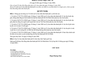 Nghị quyết 10/2008/NQ-HĐND phí và lệ phí trên địa bàn thành phố Hồ Chí Minh