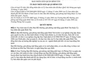 Quyết định 17967/2008/QĐ-UBND kiện toàn tổ chức Ban Bồi thường, giải phóng mặt bằng quận Bình Tân thuộc Ủy ban nhân dân quận Bình Tân