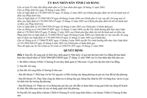 Quyết định 2796/2008/QĐ-UBND sửa đổi Quy định quản lý Nhà nước về giá trên địa bàn tỉnh Cao Bằng do Ủy ban nhân dân tỉnh Cao Bằng ban hành