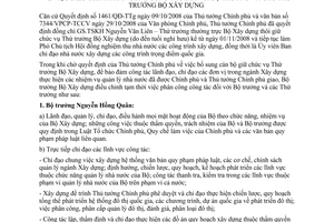 Thông báo 2434/TB-BXD điều chỉnh phân công công tác Bộ trưởng Thứ trưởng Bộ Xây dựng