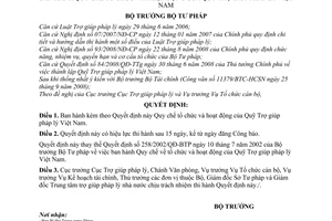 Quyết định 08/2008/QĐ-BTP Quy chế tổ chức và hoạt động của Quỹ Trợ giúp pháp lý Việt Nam