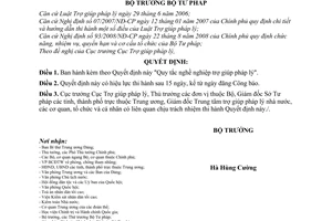 Quyết định 09/2008/QĐ-BTP Quy tắc nghề nghiệp trợ giúp pháp lý