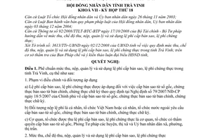 Nghị quyết 17/2008/NQ-HĐND phê chuẩn mức thu, nộp, quản lý và sử dụng lệ phí cấp