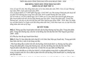 Nghị quyết 29/2008/NQ-HĐND thông qua Quy hoạch phát triển kết cấu hạ tầng thương mại bao gồm: Trung tâm phân phối; Trung tâm thương mại