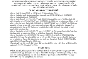 Quyết định 17/2008/QĐ-UBND sửa đổi  bồi thường, hỗ trợ tái định cư dự án thủy điện Sơn La áp dụng trên địa bàn tỉnh Điện Biên