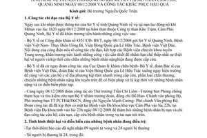 Báo cáo 666/BC-VPB1 tai nạn lao động nổ khí mêtan mỏ than Cẩm Phả, Quảng Ninh 08/12/2008 khắc phục hậu quả