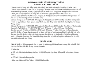 Nghị quyết 33/2008/NQ-HĐND  mức thu quản lý, sử dụng phí bảo vệ môi trường