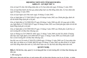Nghị quyết 27/2008/NQ-HĐND sử dụng phí bảo vệ môi trường trong khai thác khoáng sản Khánh Hòa