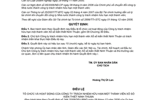 Quyết định 344/2008/QĐ-UBND Điều lệ tổ chức công ty xổ số kiến thiết Ninh Thuận