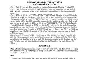 Nghị quyết 29/2008/NQ-HĐND nhiệm vụ chi bảo vệ môi trường