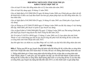 Nghị quyết 29/2008/NQ-HĐND phát triển đô thị khu dân cư nông thôn Ninh Thuận