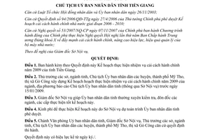 Quyết định 3874/QĐ-UBND năm 2008 Kế hoạch cải cách hành chính 2009 Tiền Giang