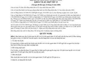 Nghị quyết 18/2008/NQ-HĐND mức thu lệ phí trước bạ ô tô chở người dưới 10 chỗ
