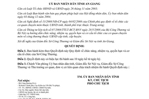 Quyết định 43/2008/QĐ-UBND Chức năng nhiệm vụ quyền hạn Sở Công Thương An Giang